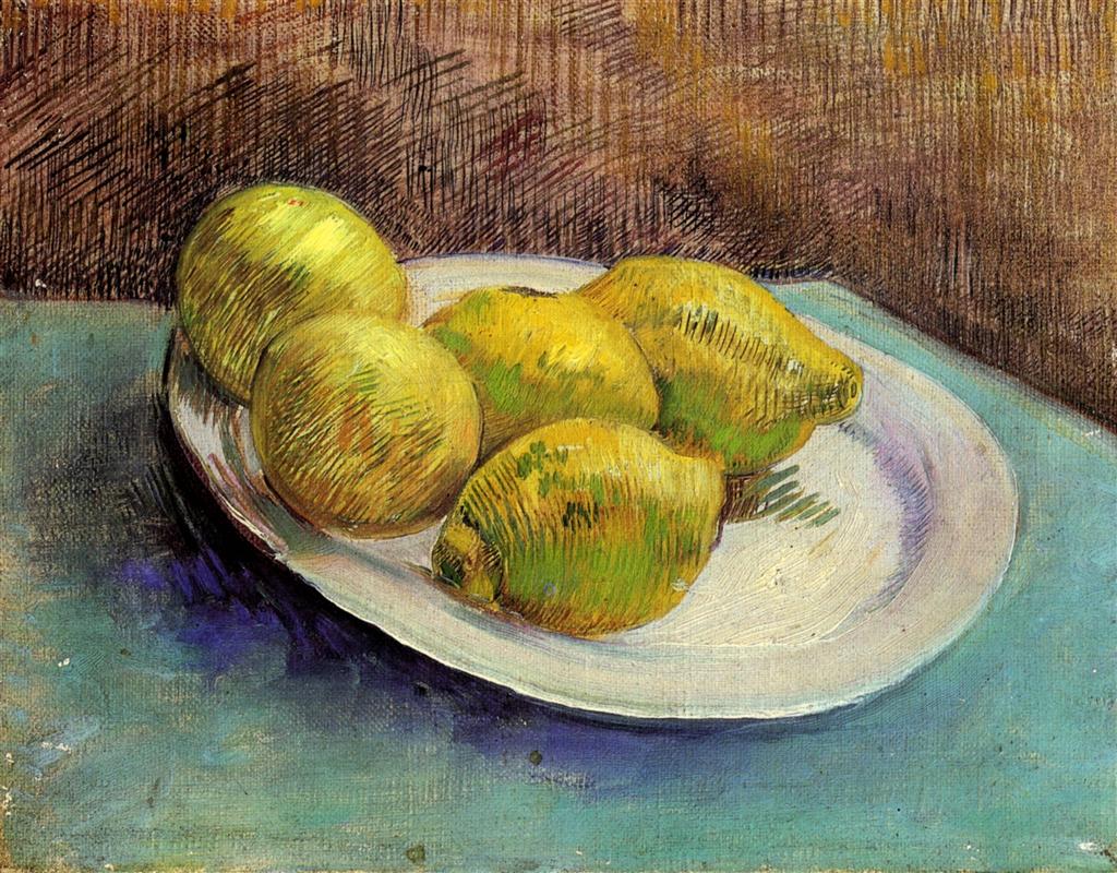 Vincent Van Gogh. Still life with lemons on a plate. 1887