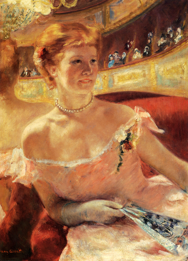 Mary Cassatt. Woman with a Pearl Necklace in a Loge. 1879.