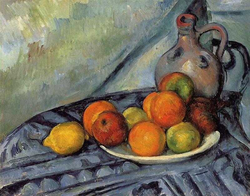 Paul Cezanne. Fruit and Jug on a Table. 1890-1894.