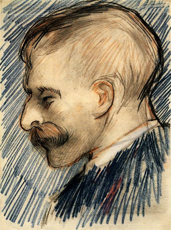 Vincent van Gogh. Head of a man (possibly Theo van Gogh). 1887