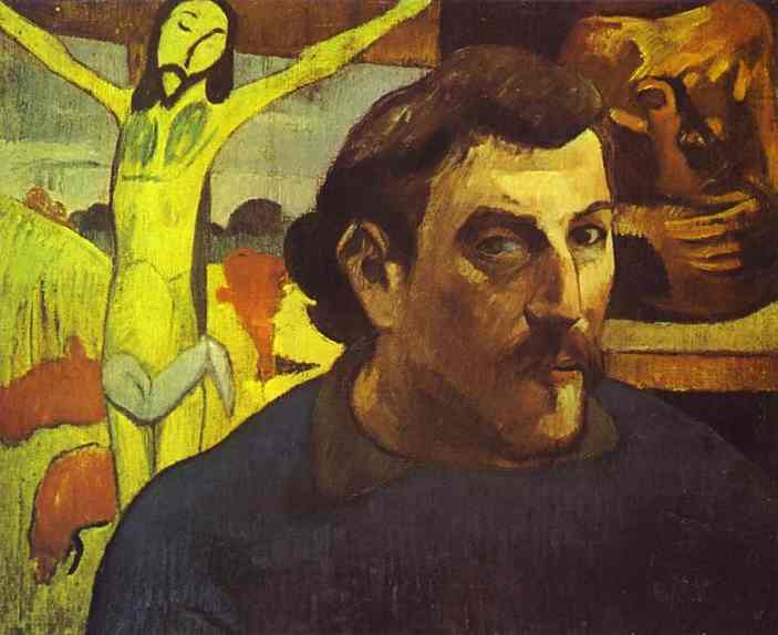 Paul Gauguin. Self-portrait with the yellow Christ. 1890.