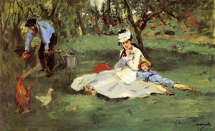 Edouard Manet. The Monet family in their garden. 1874