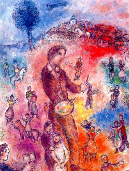 Marc Chagall. Artist at a festival. 1982.