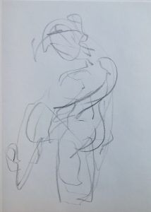 Gesture drawing self-portrait while writing this post... 