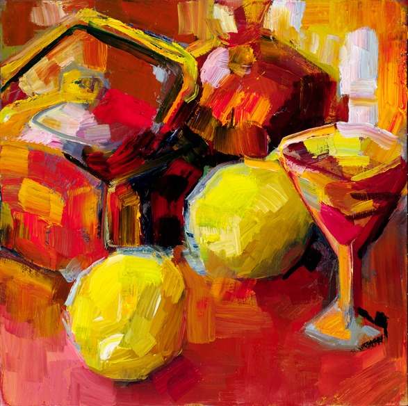 Some like it hot (Still life with lemons, teapot and Grand Marnier) 