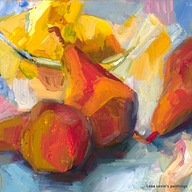Pears and a glass bowl 