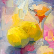 Lemons and a glass of brandy