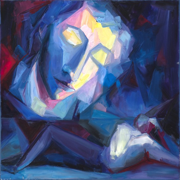 Lena Levin. Sonnet 27: Like a jewel hung in ghastly night. 20"x20".