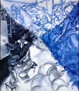 Marc Chagall. Self-portrait with muse (Dream). 157 x 140 cm. 1918